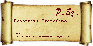 Prosznitz Szerafina névjegykártya